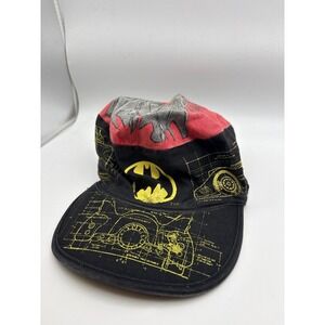 Vintage 90s DC Comics Batman Batmobile Blueprint Hat One Size Fitted Cap Retro